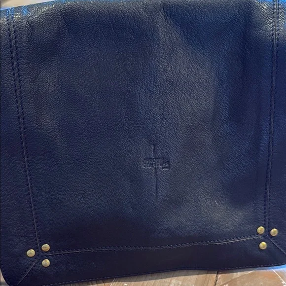 Navy blue Leather Crossbody Bag - Picture 2 of 12